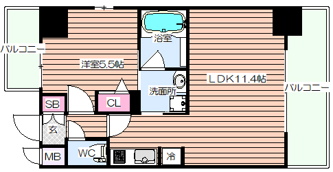 S-RESIDENCE江坂Eminenceの間取り