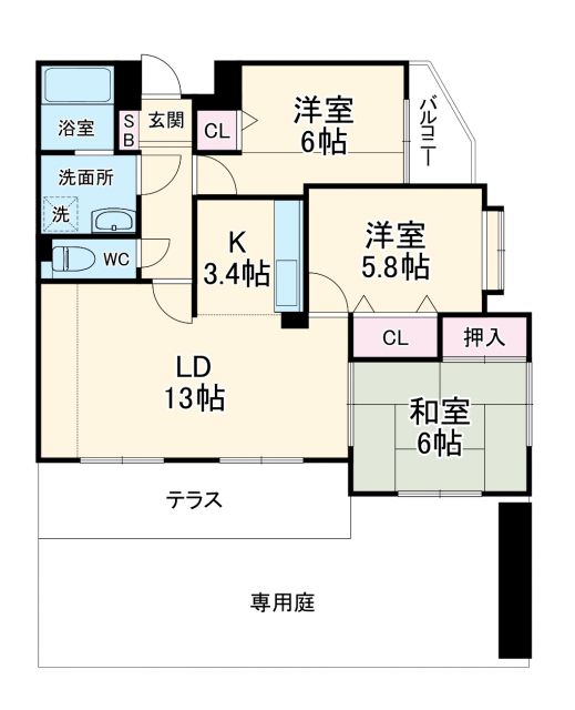 一宮市野口のマンションの間取り