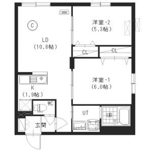 札幌市中央区南十四条西のマンションの間取り