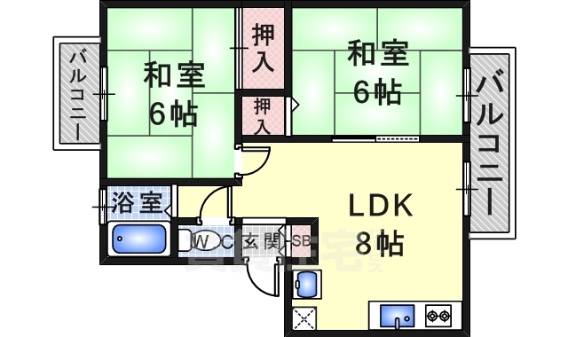 サンライフ大鹿の間取り