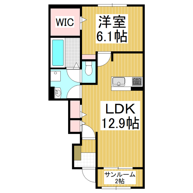 駒ヶ根市赤穂のアパートの間取り