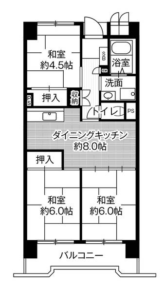 ビレッジハウス笠寺タワー1号棟の間取り