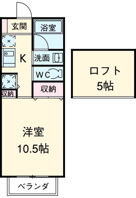 掛川市細谷のアパートの間取り