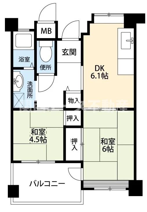 大阪市住之江区粉浜のマンションの間取り