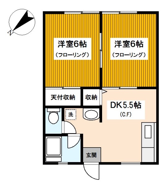 横浜市保土ケ谷区鎌谷町のアパートの間取り