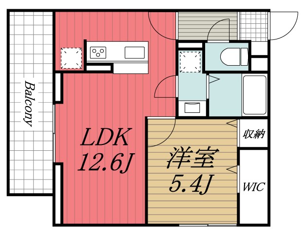 千葉市中央区汐見丘町のアパートの間取り