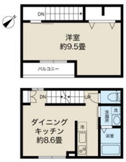 新宿区北新宿のアパートの間取り