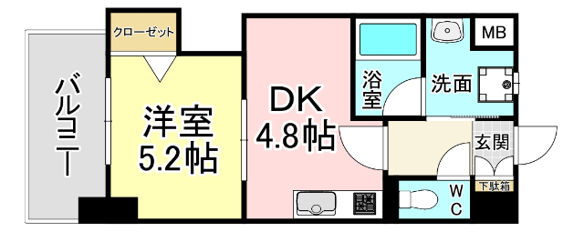 北九州市戸畑区牧山のマンションの間取り