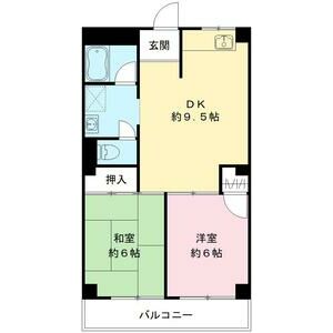 大阪市淀川区三津屋南のマンションの間取り