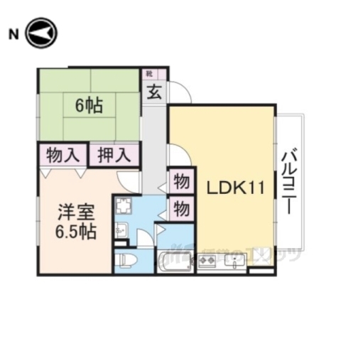 【橿原市雲梯町のアパートの間取り】