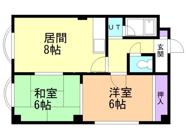 札幌市白石区中央一条のマンションの間取り