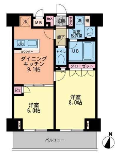 北区赤羽のマンションの間取り