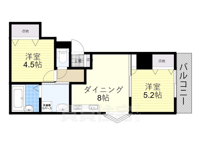 枚方市藤阪元町のアパートの間取り