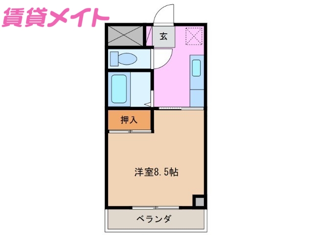 津市栗真町屋町のマンションの間取り