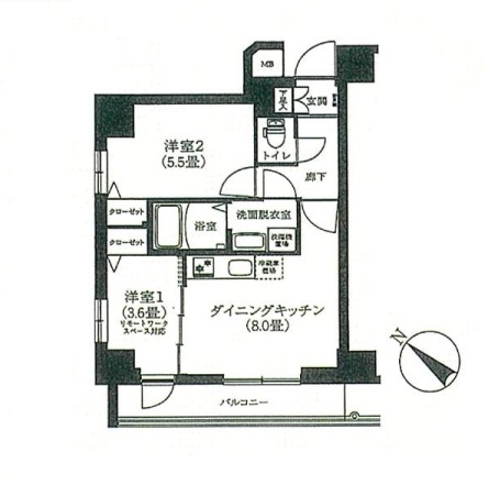 【墨田区八広のマンションの間取り】