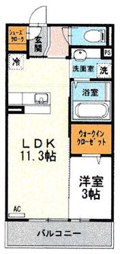 小田原市久野のアパートの間取り