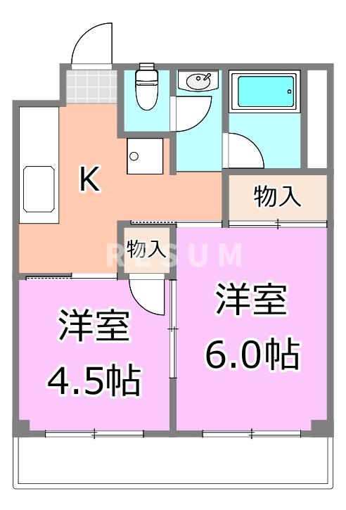 千葉市中央区登戸のマンションの間取り