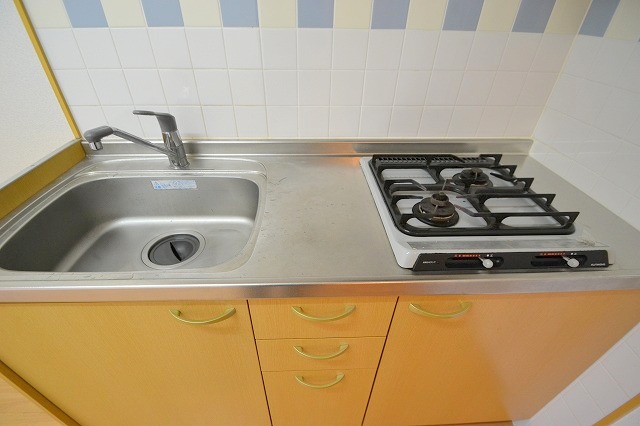 キッチン　ガス２口システムキッチン