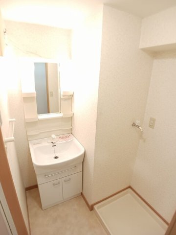 洗面設備　スペースが確保できる洗面所です