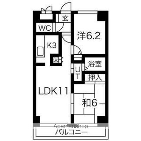 地下鉄東西線 新さっぽろ駅 徒歩10分 9階建 築34年の間取り写真