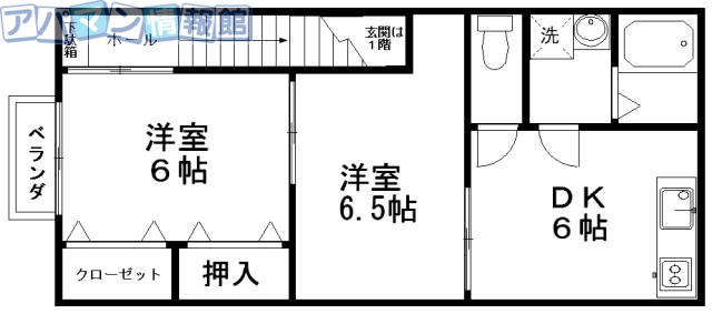 新潟市江南区諏訪のアパートの間取り