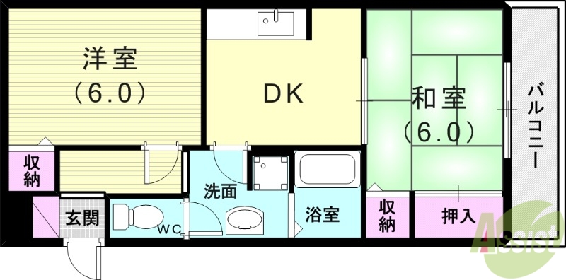 【神戸市西区北別府のアパートの間取り】