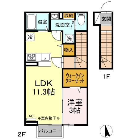 福島市渡利のアパートの間取り