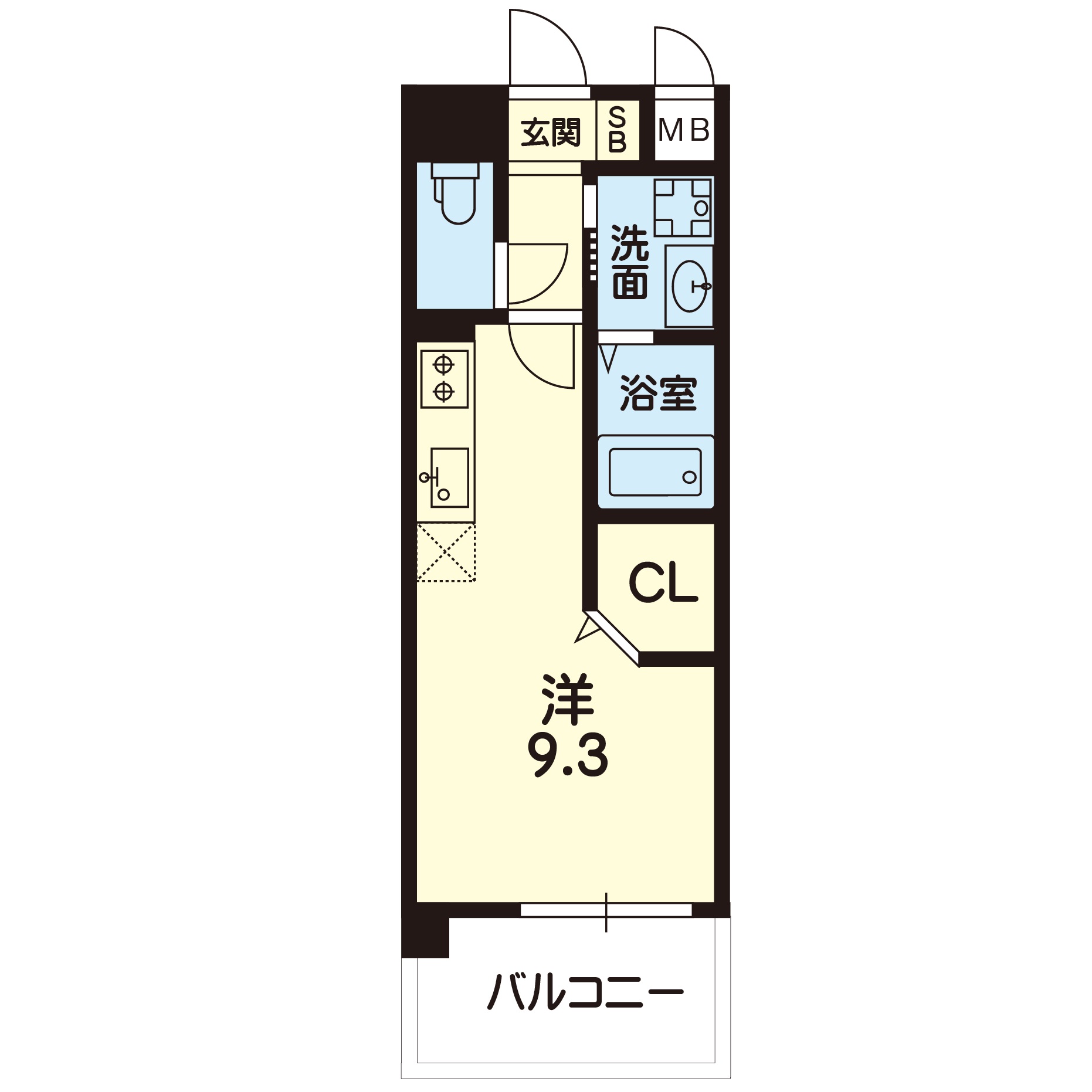 【ホワイトステージ水前寺公園　404号室の間取り】