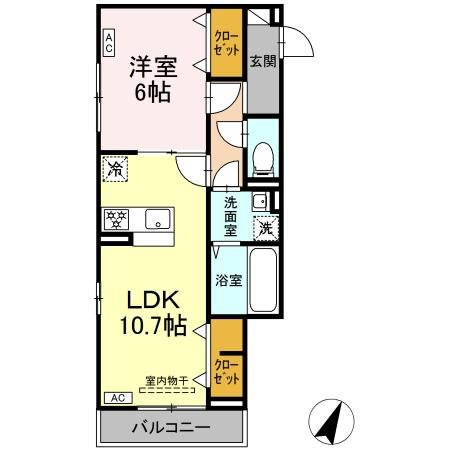 日野市東平山のアパートの間取り