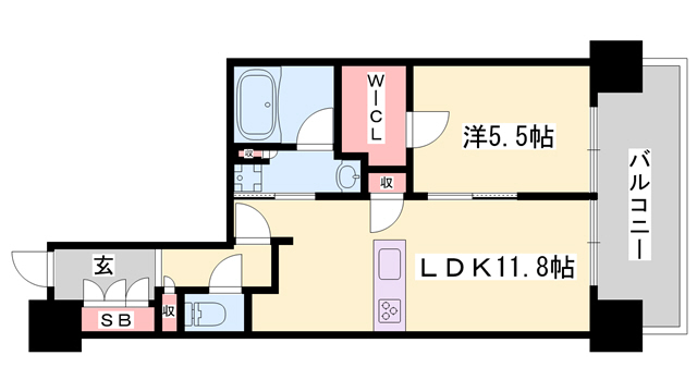 ウエリス姫路の間取り