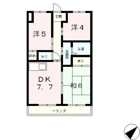 【大津市湖城が丘のマンションの間取り】