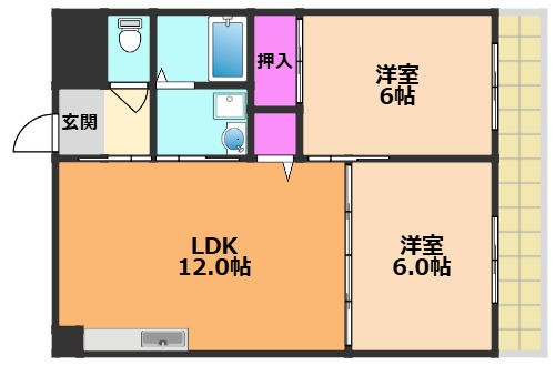 第2大和コーポの間取り