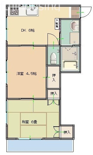 片渕ハイツの間取り