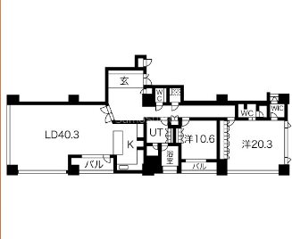 大阪市中央区東心斎橋のマンションの間取り