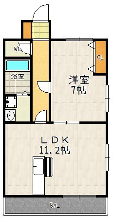 【フレーヴァー七瀬川の間取り】