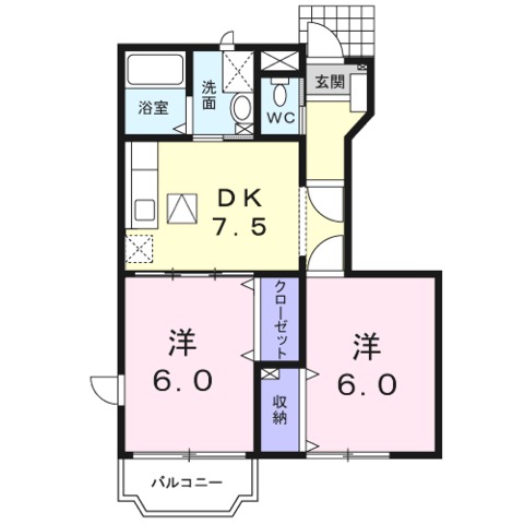 フォンターナプレッソＡの間取り