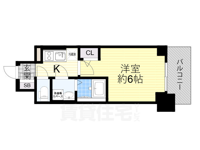 大阪市住吉区南住吉のマンションの間取り