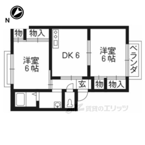 大津市月輪のアパートの間取り