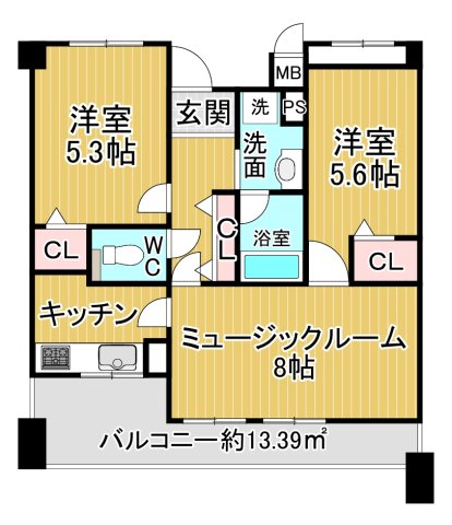 白鷹苦楽園マンションの間取り