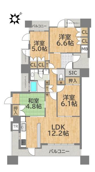 グランディア香里山の手の間取り