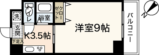 【広島市中区幟町のマンションの間取り】