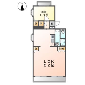 名古屋市東区白壁のマンションの間取り