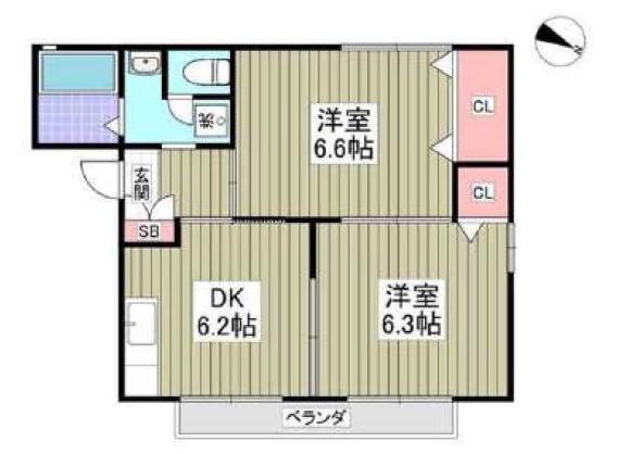 ハイツヴァンティアン　Dの間取り