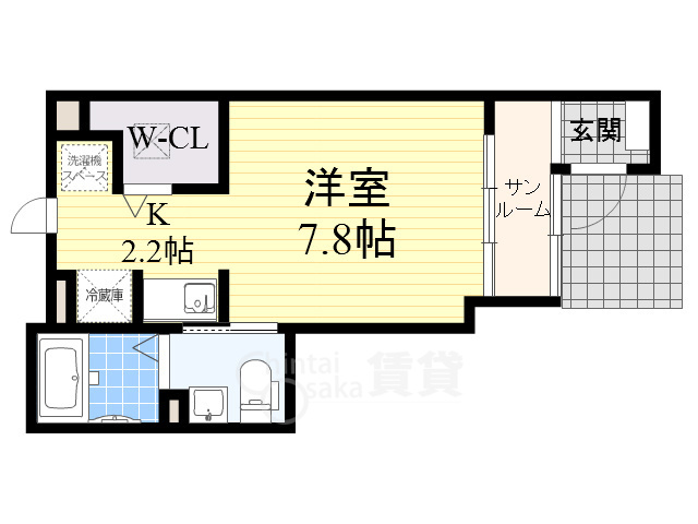 摂津市新在家のアパートの間取り