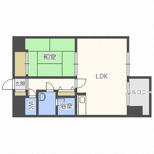 札幌市中央区北四条西のマンションの間取り