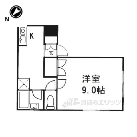 京都市西京区大枝沓掛町のアパートの間取り