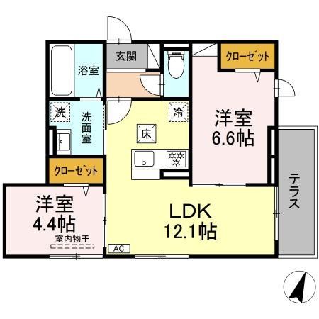 大和市中央のアパートの間取り