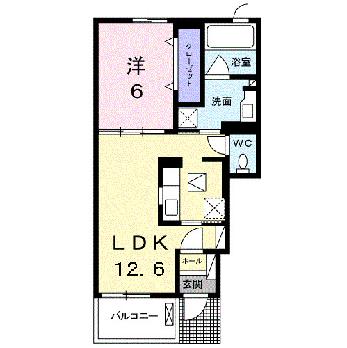 小田原市中村原のアパートの間取り