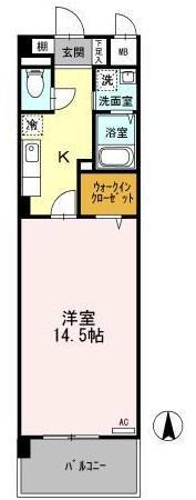 東広島市西条町御薗宇のマンションの間取り