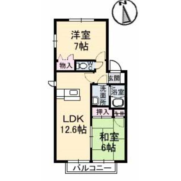 伊予郡松前町大字筒井のアパートの間取り